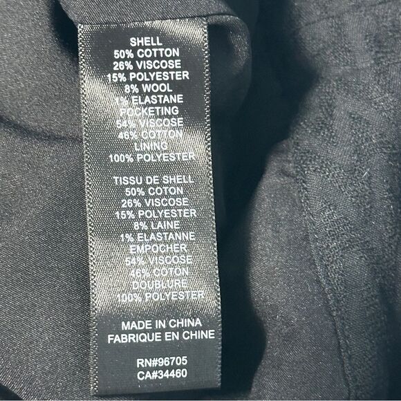 Rebecca Taylor Womens Wide Leg Pants Sz 10 Black Cropped Hi Waist Cotton Blend - Picture 9 of 10